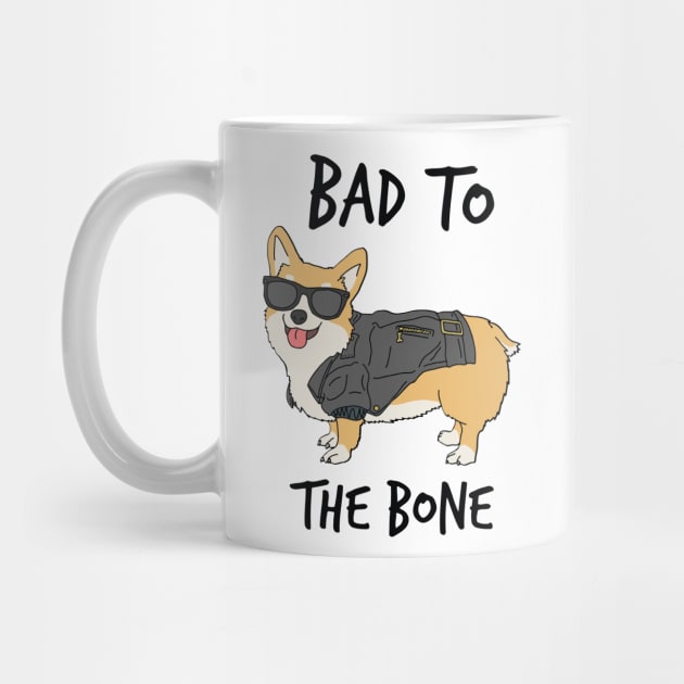 Bad to the Bone Corgi by aglomeradesign